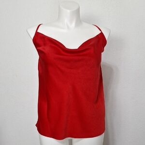 Single Thread Closet Staple Vibrant Red Relaxed Fit Cowl Neck Camisole Size XL
